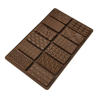2-Piece Dubai Rectangle Chocolate Silicone Mold Set - Food-Grade, Easy Release, Heat-Resistant Baking Molds V888-ELOSUNG48222