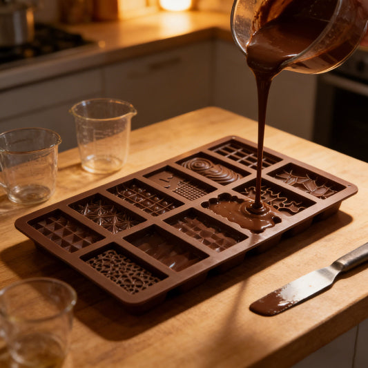 2-Piece Dubai Rectangle Chocolate Silicone Mold Set - Food-Grade, Easy Release, Heat-Resistant Baking Molds V888-ELOSUNG48224