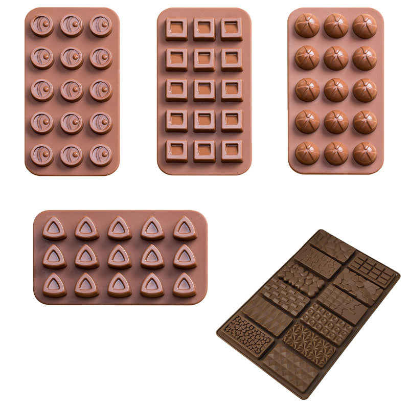 5-Piece Silicone Chocolate Mold Set - Food-Grade, Easy Release, Heat-Resistant Baking Molds for Chocolate, V888-ELOSUNG48227
