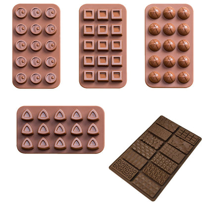 5-Piece Silicone Chocolate Mold Set - Food-Grade, Easy Release, Heat-Resistant Baking Molds for Chocolate, V888-ELOSUNG48227