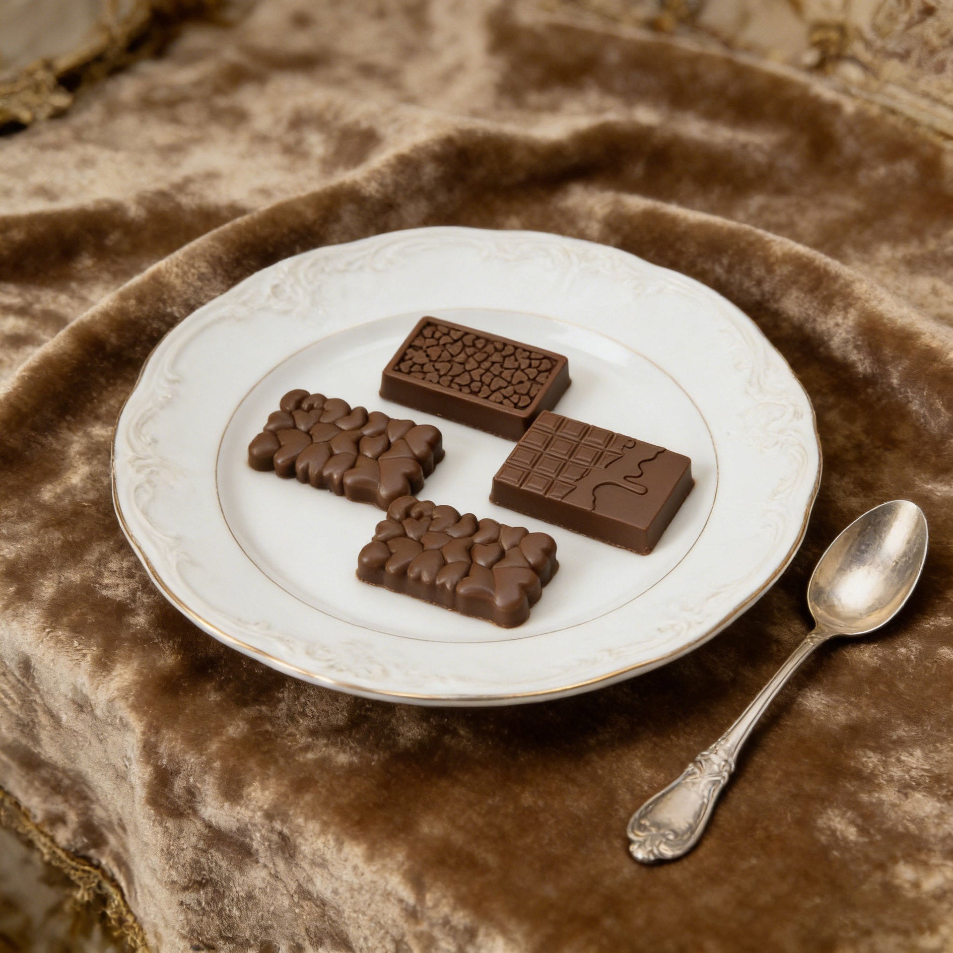 5-Piece Silicone Chocolate Mold Set - Food-Grade, Easy Release, Heat-Resistant Baking Molds for Chocolate, V888-ELOSUNG48227