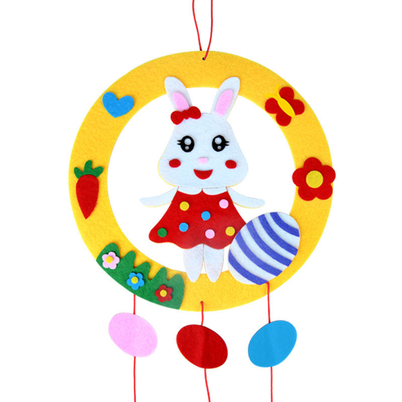 Rabbit 3-Piece Easter Kids Craft Decoration Set - DIY Hanging Ornaments for Preschool Activities and Holiday V888-ELOSUNG48246