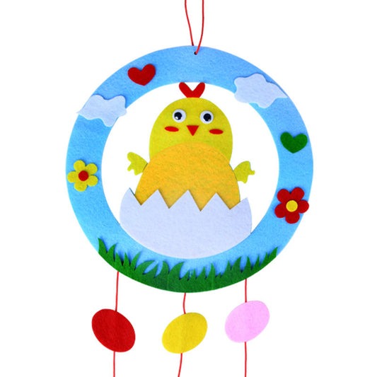 Chickens 3-Piece Easter Kids Craft Decoration Set - DIY Hanging Ornaments for Preschool Activities and V888-ELOSUNG48247