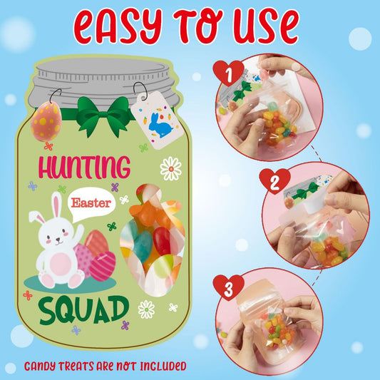 24-Piece Easter Themed Gift Tags Set - Fun Jar-Style Labels for Classroom Exchange, Party Favors and Holiday V888-ELOSUNG48249