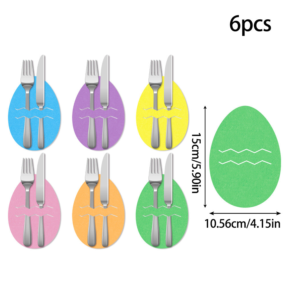 Easter egg 18-Piece Easter Cutlery Holders Set - 3 Identical Sets of 6, Festive Tableware Decor for Holiday V888-ELOSUNG48252