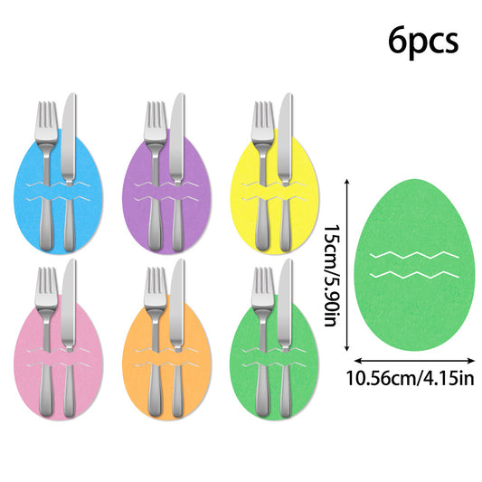 Easter egg 18-Piece Easter Cutlery Holders Set - 3 Identical Sets of 6, Festive Tableware Decor for Holiday V888-ELOSUNG48252