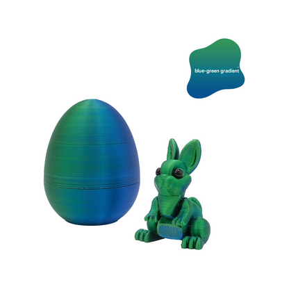 3-Piece Blue-green gradient Easter Surprise Egg Set - Identical Interactive Figurines with Hinged Shell, V888-ELOSUNG48254
