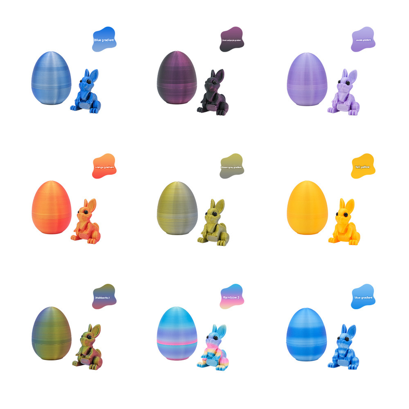 3-Piece Blue-green gradient Easter Surprise Egg Set - Identical Interactive Figurines with Hinged Shell, V888-ELOSUNG48254