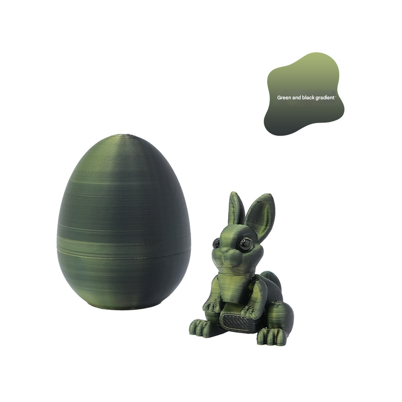 3-Piece Black-to-green gradient Easter Surprise Egg Set - Identical Interactive Figurines with Hinged Shell, V888-ELOSUNG48255
