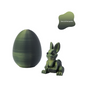 3-Piece Black-to-green gradient Easter Surprise Egg Set - Identical Interactive Figurines with Hinged Shell, V888-ELOSUNG48255