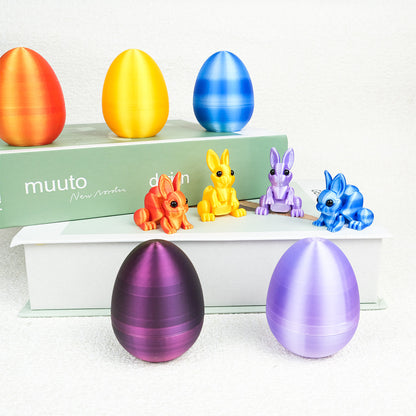 3-Piece Black-to-green gradient Easter Surprise Egg Set - Identical Interactive Figurines with Hinged Shell, V888-ELOSUNG48255