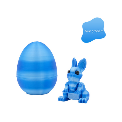 3-Piece Light blue gradient Easter Surprise Egg Set - Identical Interactive Figurines with Hinged Shell, V888-ELOSUNG48259