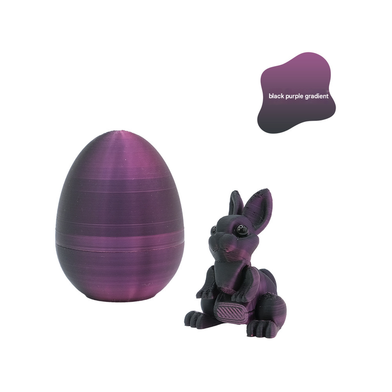 3-Piece Black-to-purple gradient Easter Surprise Egg Set - Identical Interactive Figurines with Hinged Shell, V888-ELOSUNG48261
