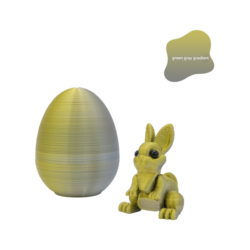 3-Piece Green-to-grey gradient Easter Surprise Egg Set - Identical Interactive Figurines with Hinged Shell, V888-ELOSUNG48262