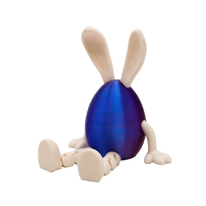 3-Piece Red and blue gradient Easter Figurine Set - Identical Poseable Egg-Shaped Toys for Holiday Display V888-ELOSUNG48264