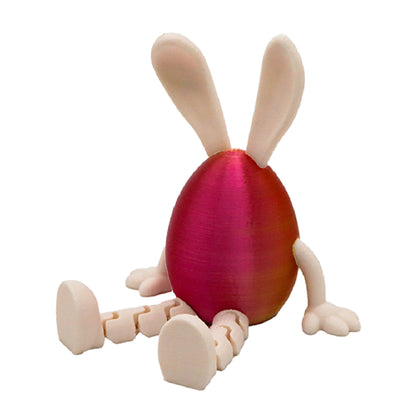 3-Piece Red and gold gradient Easter Figurine Set - Identical Poseable Egg-Shaped Toys for Holiday Display V888-ELOSUNG48265