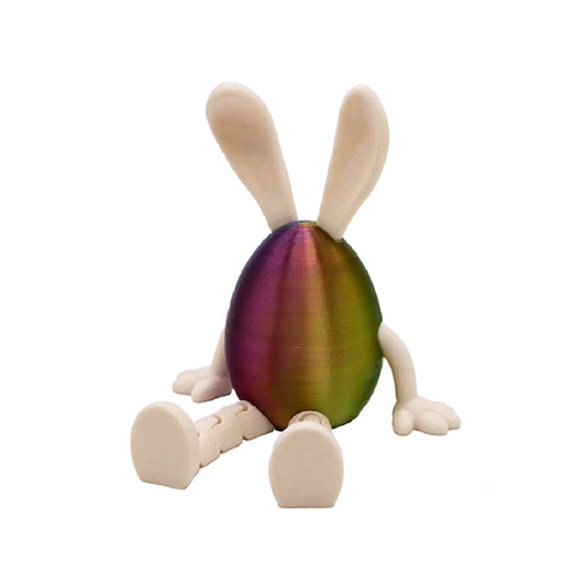 3-Piece Cool and colorful Easter Figurine Set - Identical Poseable Egg-Shaped Toys for Holiday Display and V888-ELOSUNG48266