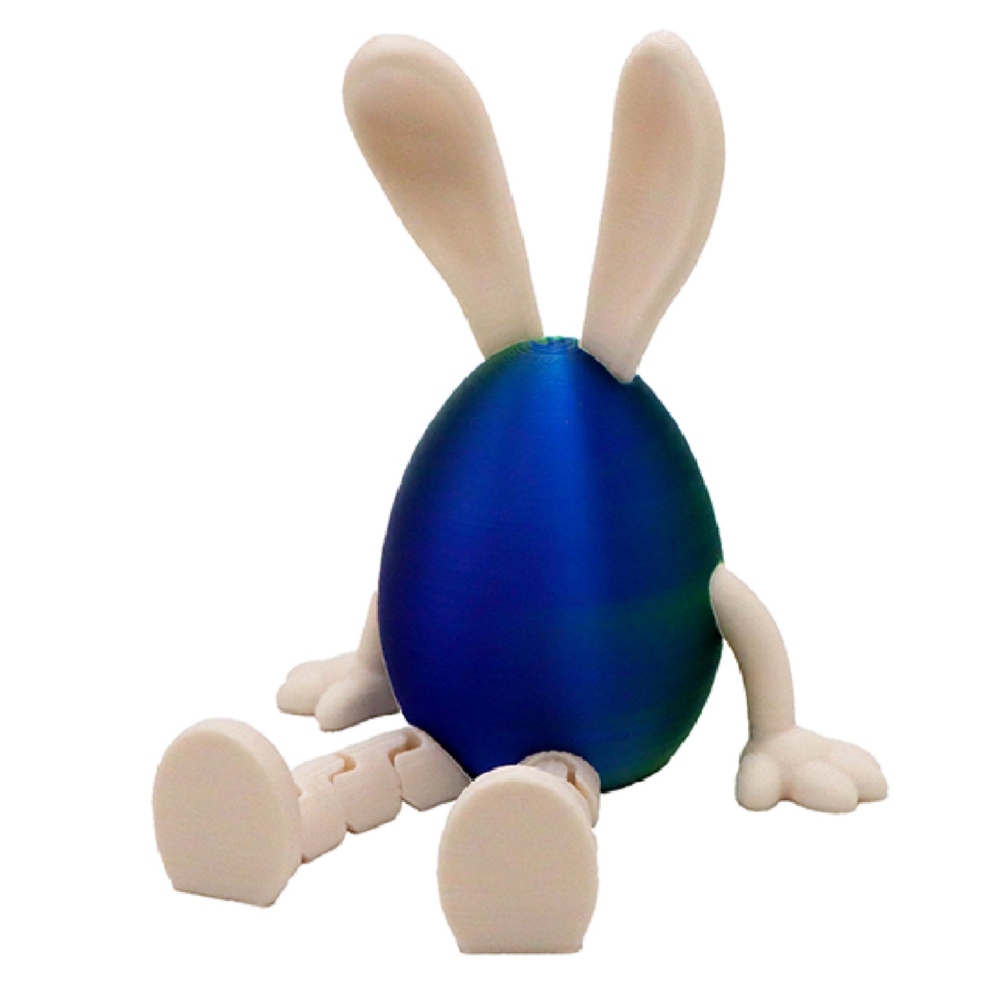 3-Piece Blue-green gradient Easter Figurine Set - Identical Poseable Egg-Shaped Toys for Holiday Display and V888-ELOSUNG48267