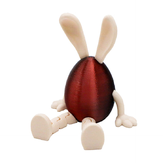 3-Piece Red and black gradient Easter Figurine Set - Identical Poseable Egg-Shaped Toys for Holiday Display V888-ELOSUNG48268