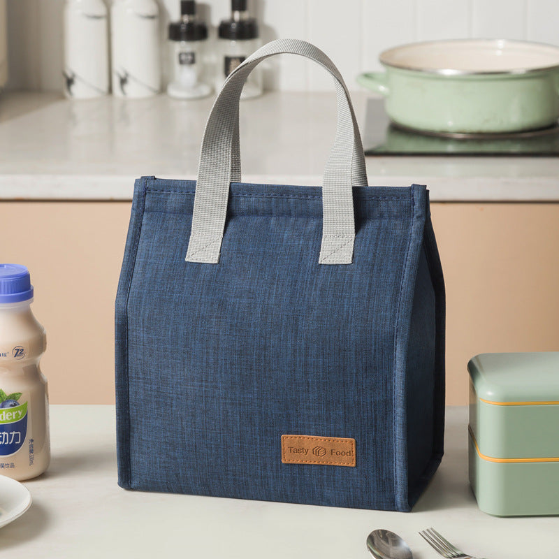 2-Piece navy blue Vertical Lunch Tote Set - Compact Insulated Meal Bag with Large Capacity and Durable Handle V888-ELOSUNG48274