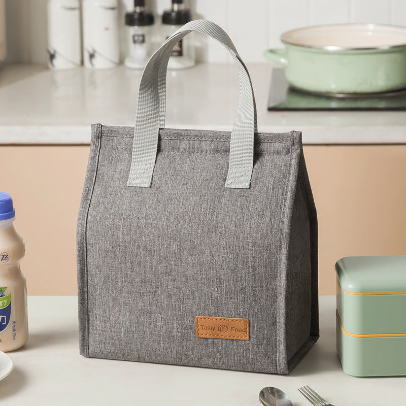 2-Piece Grey Vertical Lunch Tote Set - Compact Insulated Meal Bag with Large Capacity and Durable Handle for V888-ELOSUNG48275