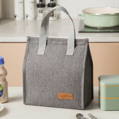 2-Piece Grey Vertical Lunch Tote Set - Compact Insulated Meal Bag with Large Capacity and Durable Handle for V888-ELOSUNG48275