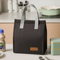 2-Piece Black Vertical Lunch Tote Set - Compact Insulated Meal Bag with Large Capacity and Durable Handle for V888-ELOSUNG48276