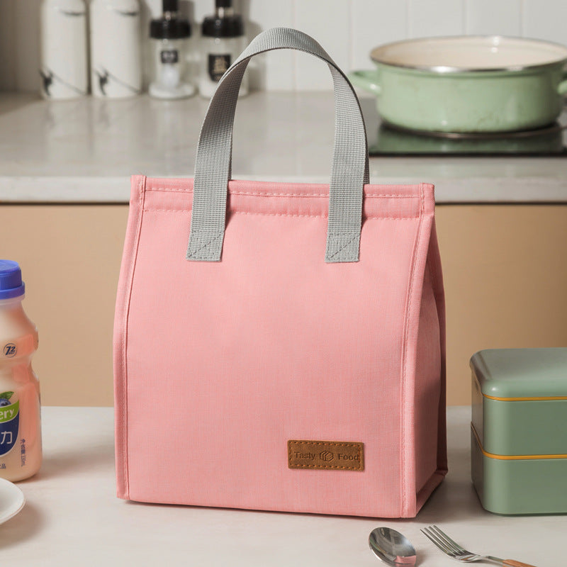2-Piece Pink Vertical Lunch Tote Set - Compact Insulated Meal Bag with Large Capacity and Durable Handle for V888-ELOSUNG48277