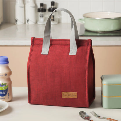 2-Piece Wine red Vertical Lunch Tote Set - Compact Insulated Meal Bag with Large Capacity and Durable Handle V888-ELOSUNG48278