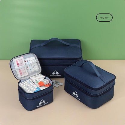 Navy blue 3-Piece First Aid Organizer Set - Small, Medium & Large Medicine Storage Cases (19/23/35cm) for V888-ELOSUNG48292