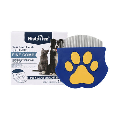 Blue Pet Grooming Comb - Fine-Toothed Flea Remover with Non-Slip Grip for Cats and Dogs V888-ELOSUNG48297