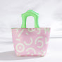 Pink Insulated Lunch Bag - Multi-Color Printed Tote with Padded Handle for Students & Office Workers V888-ELOSUNG48299