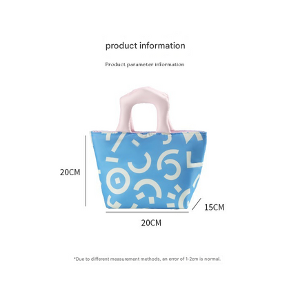 Purple Insulated Lunch Bag - Multi-Color Printed Tote with Padded Handle for Students & Office Workers V888-ELOSUNG48300