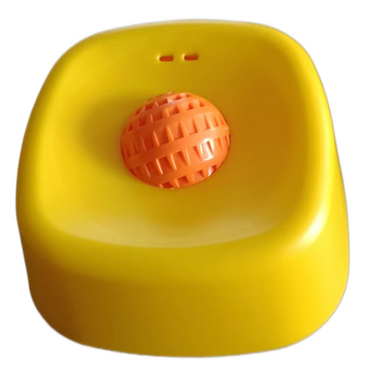 Yellow bowl with orange ball Slow Feeding Dog Bowl with Built-In Rolling Ball - Anti-Spill Pet Lick Dish for V888-ELOSUNG48308