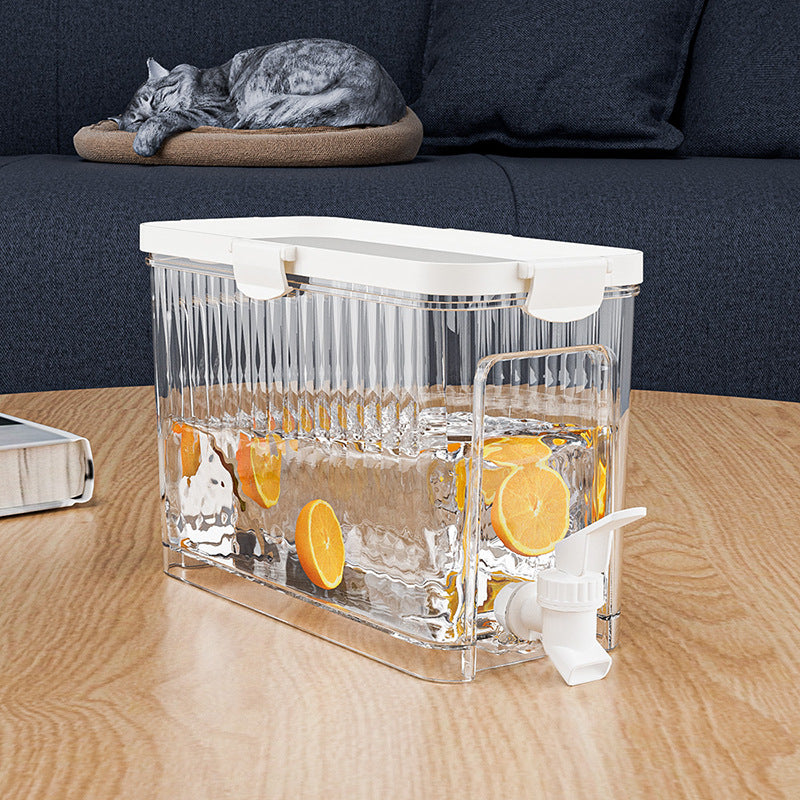 Large Capacity Cold Water Dispenser with Faucet - 22.5x16.5x11.2cm Rectangular Beverage Container for Home Use V888-ELOSUNG48311