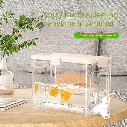 Large Capacity Cold Water Dispenser with Faucet - 22.5x16.5x11.2cm Rectangular Beverage Container for Home Use V888-ELOSUNG48311