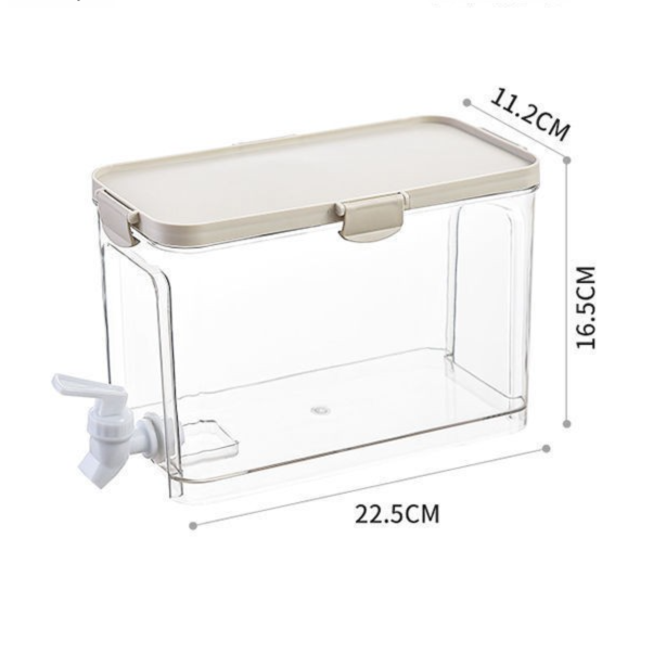 Large Capacity Cold Water Dispenser with Faucet - 22.5x16.5x11.2cm Rectangular Beverage Container for Home Use V888-ELOSUNG48311