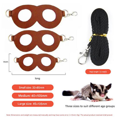 2-Pack Orange Small Mammal Harness Set - 6 Pcs (S/M/L x2) + 2x1.5m Leashes for Secure Outdoor Handling V888-ELOSUNG48312