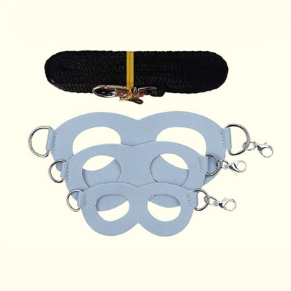 2-Pack Blue Small Mammal Harness Set - 6 Pcs (S/M/L x2) + 2x1.5m Leashes for Secure Outdoor Handling V888-ELOSUNG48314