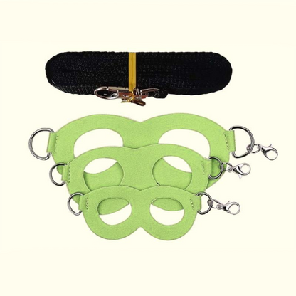 2-Pack Apple green Small Mammal Harness Set - 6 Pcs (S/M/L x2) + 2x1.5m Leashes for Secure Outdoor Handling V888-ELOSUNG48318