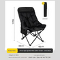 Black Fixed High-Back Folding Chair - 46cm Wide Seat, 90cm Height, 250kg Load Capacity with Carry Bag V888-ELOSUNG48321