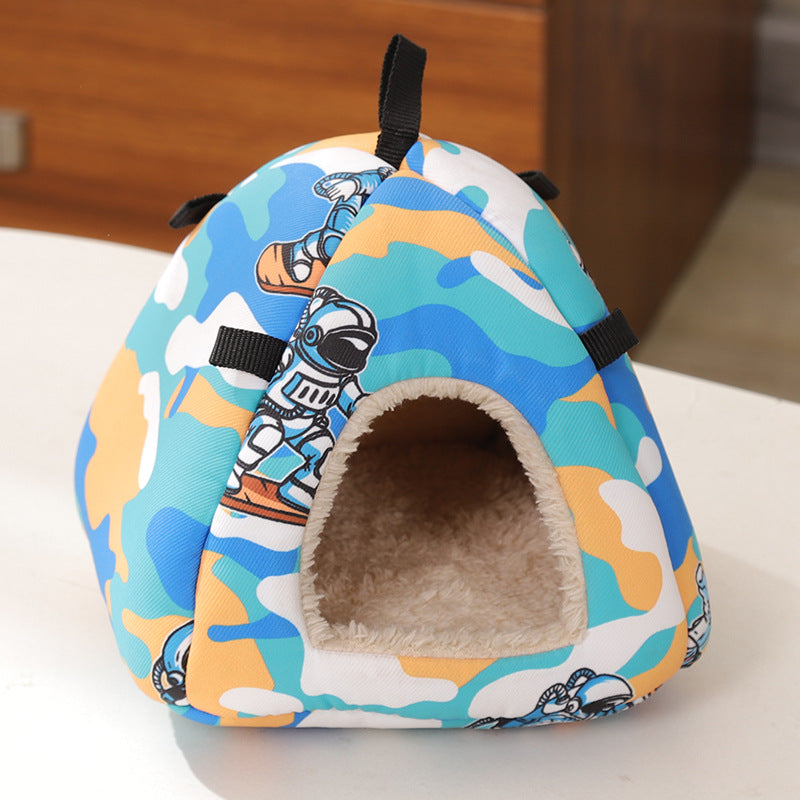 Graffiti Space Soft Shelter for Small Mammals - Hanging & Floor Use, Waterproof Surface, Easy Clean(Size: M) V888-ELOSUNG48330