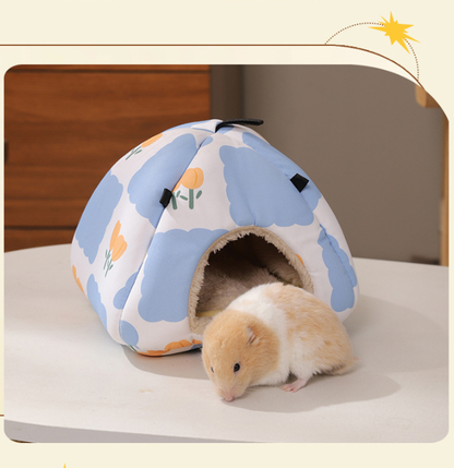 Cartoon bear Soft Shelter for Small Mammals - Hanging & Floor Use, Waterproof Surface, Easy Clean(Size: M) V888-ELOSUNG48333