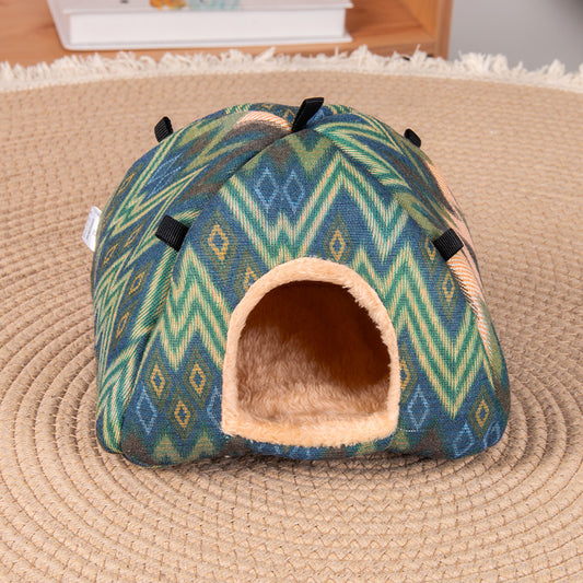 Ethnic-style canvas design Soft Shelter for Small Mammals - Hanging & Floor Use, Waterproof Surface, Easy V888-ELOSUNG48335