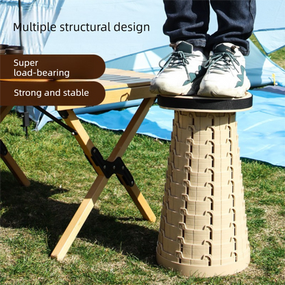 Adjustable Folding Stool - Portable, Height-Regulatable Seat with Carry Bag for Outdoor Use V888-ELOSUNG48339