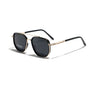 Gold and black Rectangular Sunglasses - Classic Frame Design with Adjustable Nose Pads for Daily Wear V888-ELOSUNG48340