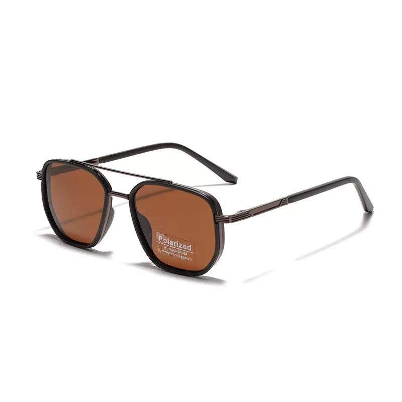 Mosa Tea Rectangular Sunglasses - Classic Frame Design with Adjustable Nose Pads for Daily Wear V888-ELOSUNG48342