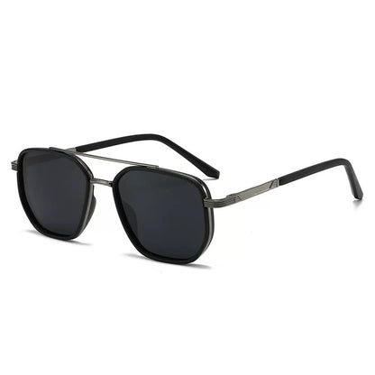 Sanded blue Rectangular Sunglasses - Classic Frame Design with Adjustable Nose Pads for Daily Wear V888-ELOSUNG48344