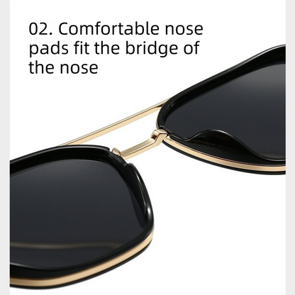 Sanded blue Rectangular Sunglasses - Classic Frame Design with Adjustable Nose Pads for Daily Wear V888-ELOSUNG48344