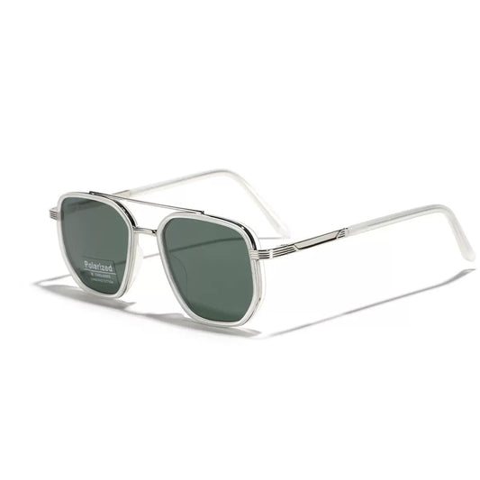 Dark green sheet Rectangular Sunglasses - Classic Frame Design with Adjustable Nose Pads for Daily Wear V888-ELOSUNG48345